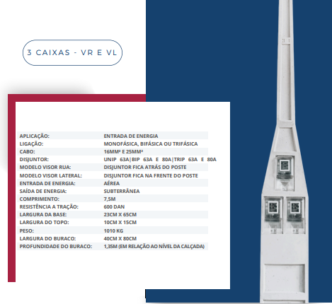 POSTE PADRÃO 7,5M X 300 DAN – 3 CAIXAS