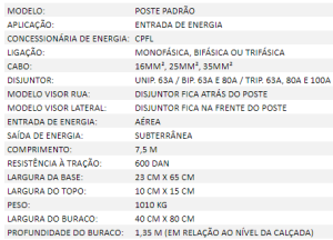 POSTE PADRÃO 7,5M X 300 DAN – 3 CAIXAS